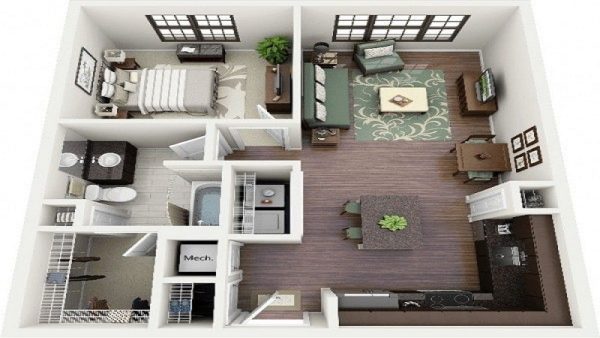 Thiết kế nội thất căn hộ 40m2