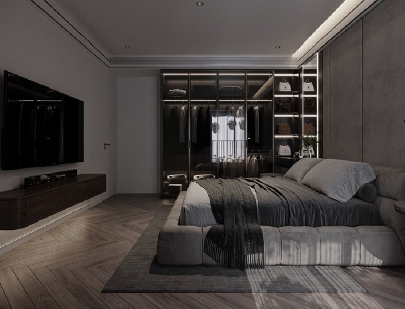 Mẫu thiết kế nội thất phòng ngủ master hiện đại