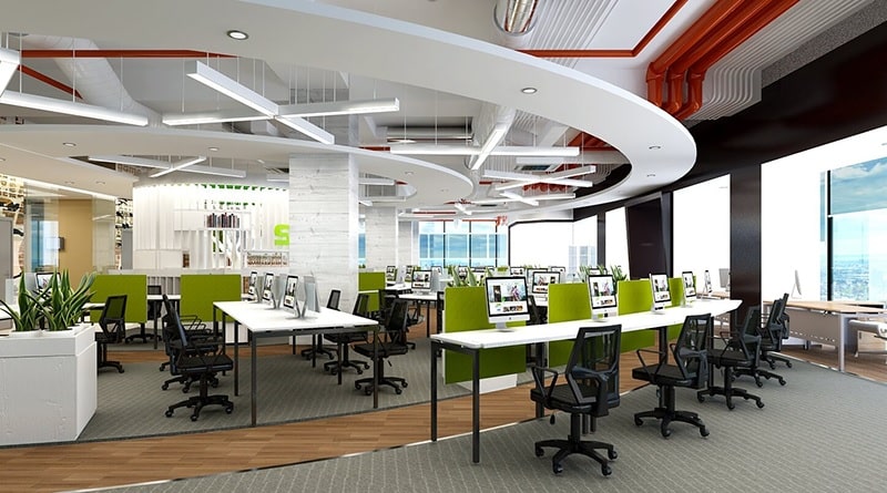 Mẫu thiết kế nội thất văn phòng công ty 400m2 hiện đại