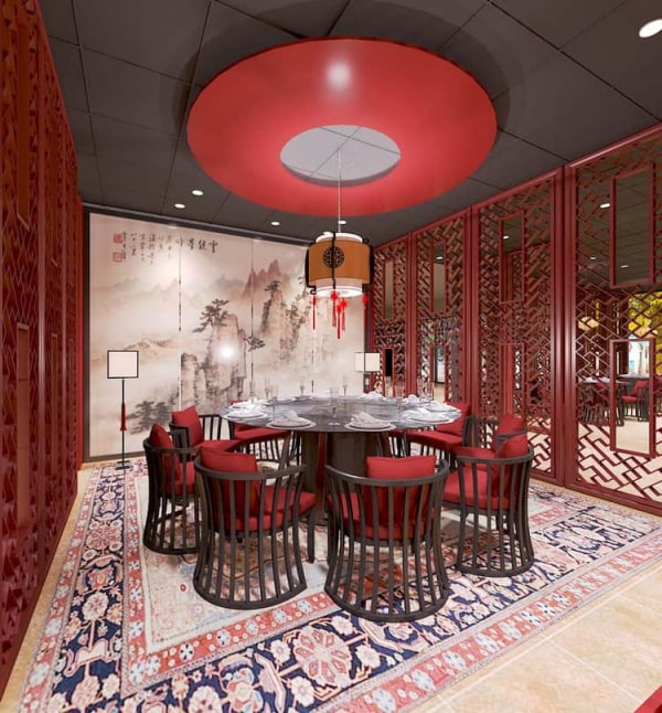 Thiết kế phòng vip nhà hàng theo phong cách Trung